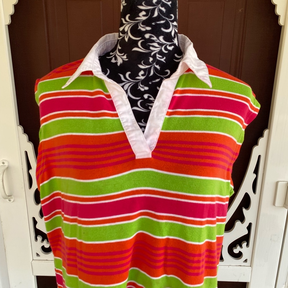 Fiorlini International Plus Women's Sleeveless Striped Top Size 18/20W - Picture 8 of 11